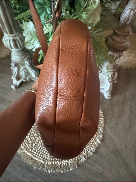 FURLA Pebbled Leather Bag Cognac Color Blends Well w/ All Excellent Condition main image 3